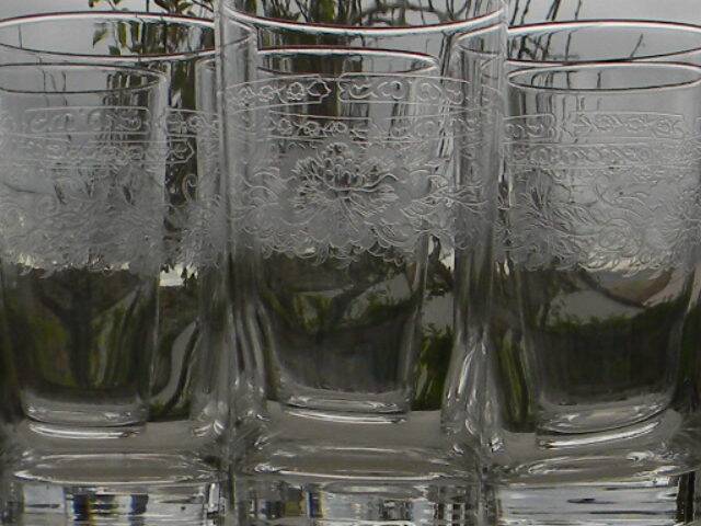 Lot de 6 verres à orangeade en cristal d'arques. modèle matignon.
