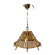 Vintage Bamboo Pendant Lamp With Decorative Glass From The 70s
