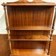 Antique English Chesterfield mahogany bar with bar stools