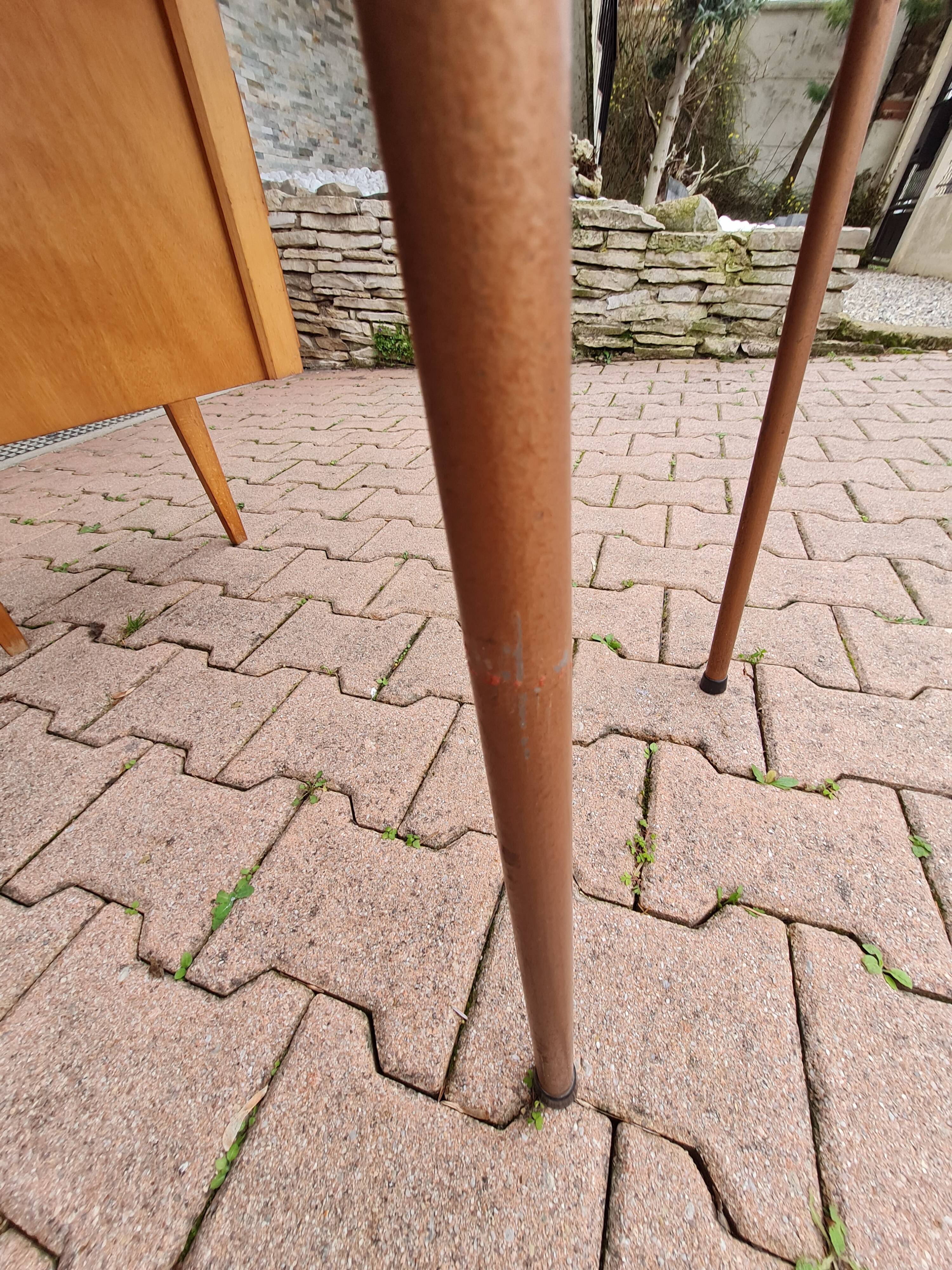 School desk in formica, wood and vintage metal - children's desk