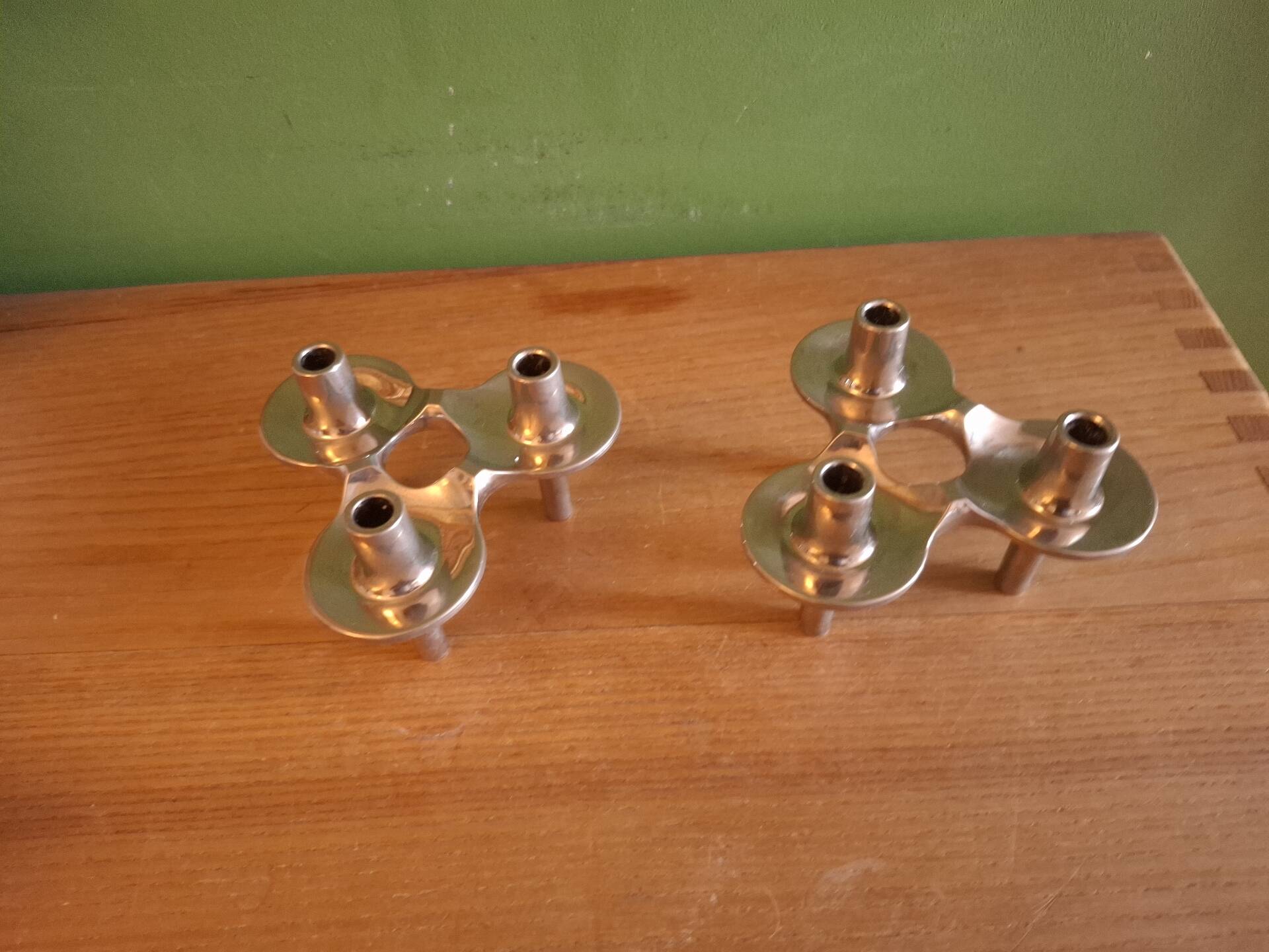 Two vintage BMF candlesticks in boxes.