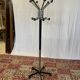 Vintage chrome and black metal parrot coat rack