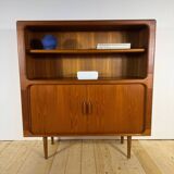 Vintage Dyrlund teak library with sliding doors – Denmark 1960s