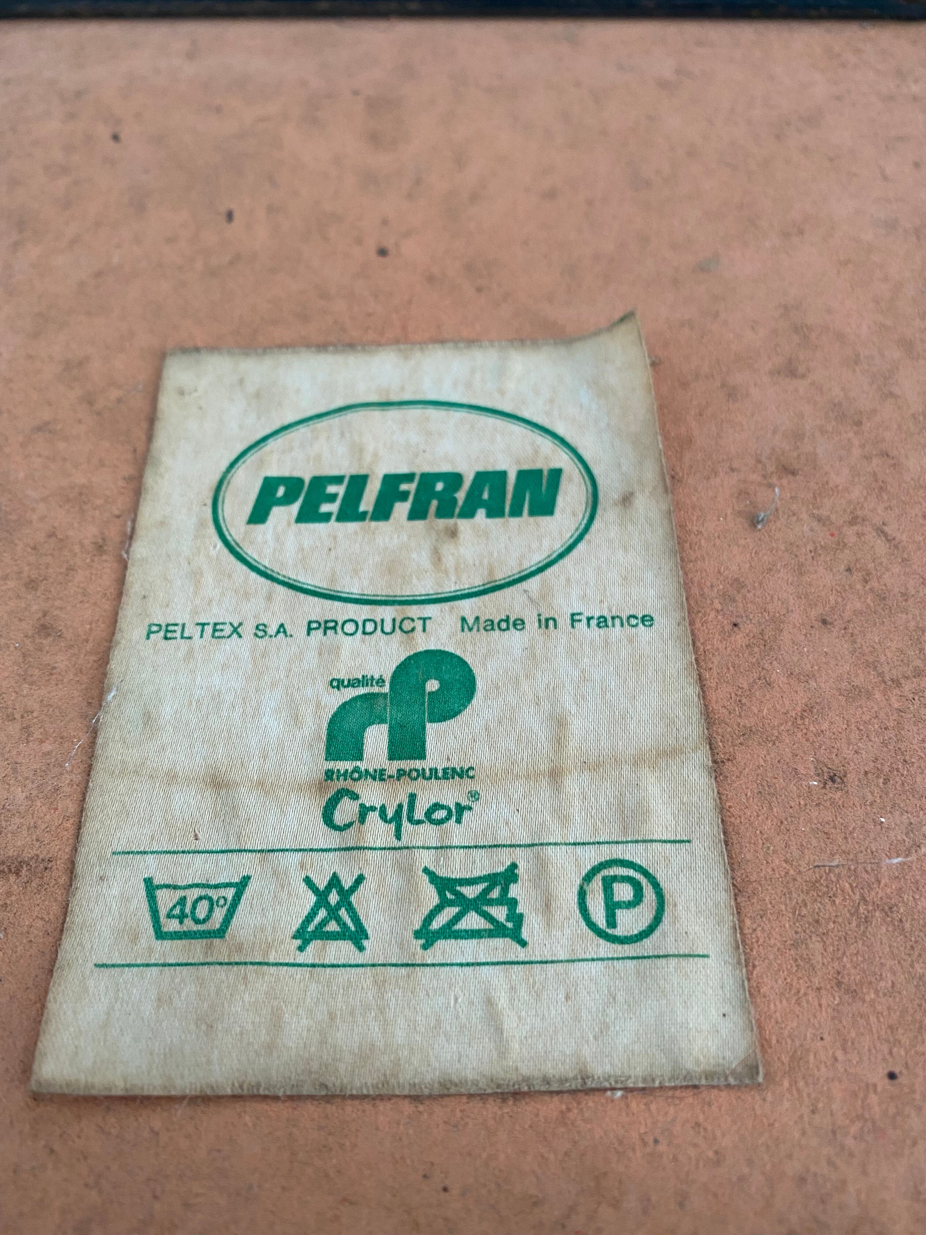 2 Pelfran chairs, moumoute chairs, golden compass legs, vintage from the 60s.