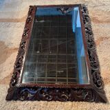 19th century mirror in carved and openwork chestnut