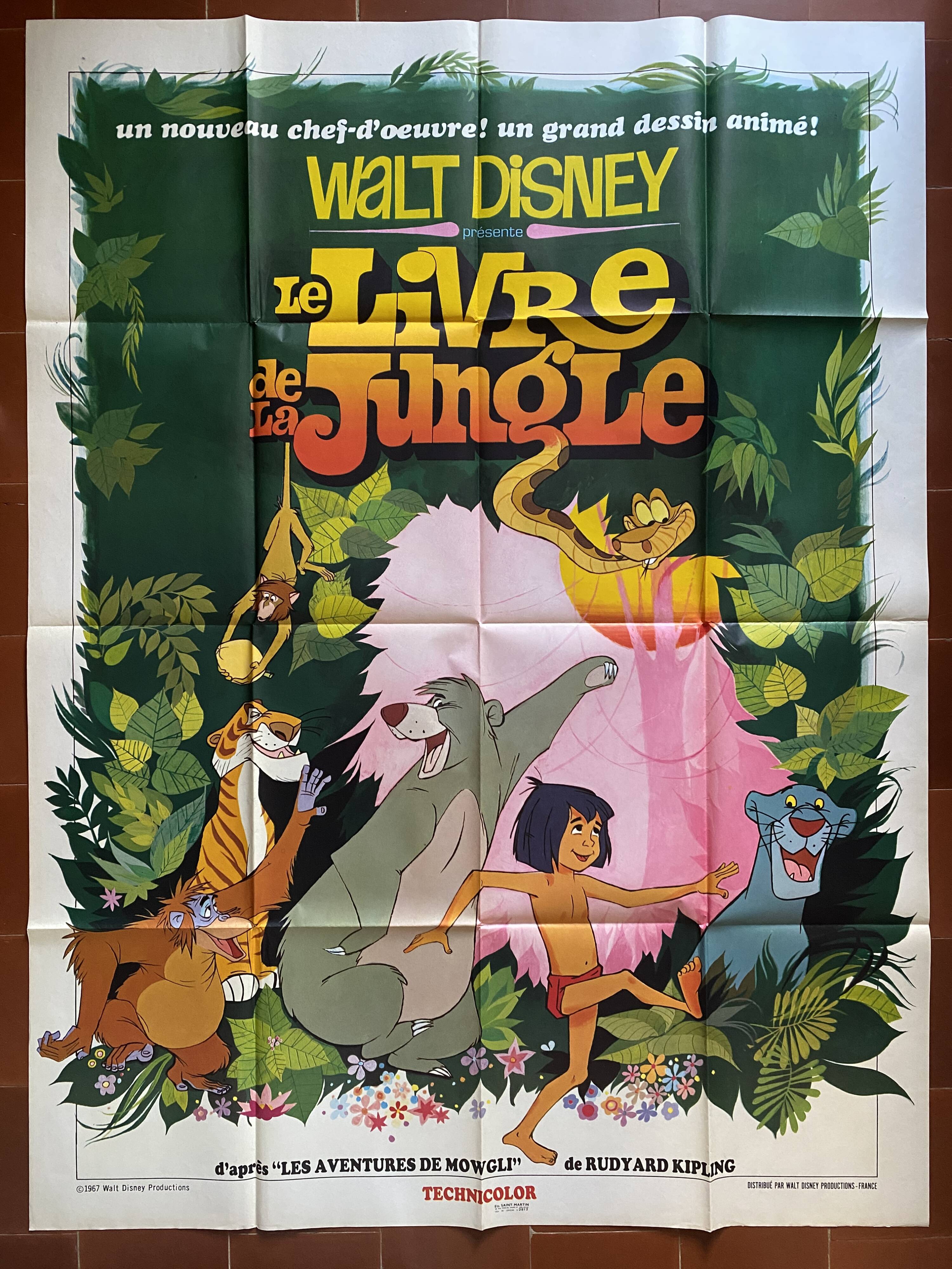 Original cinema poster "The Jungle Book" Walt Disney 120x160cm 1967