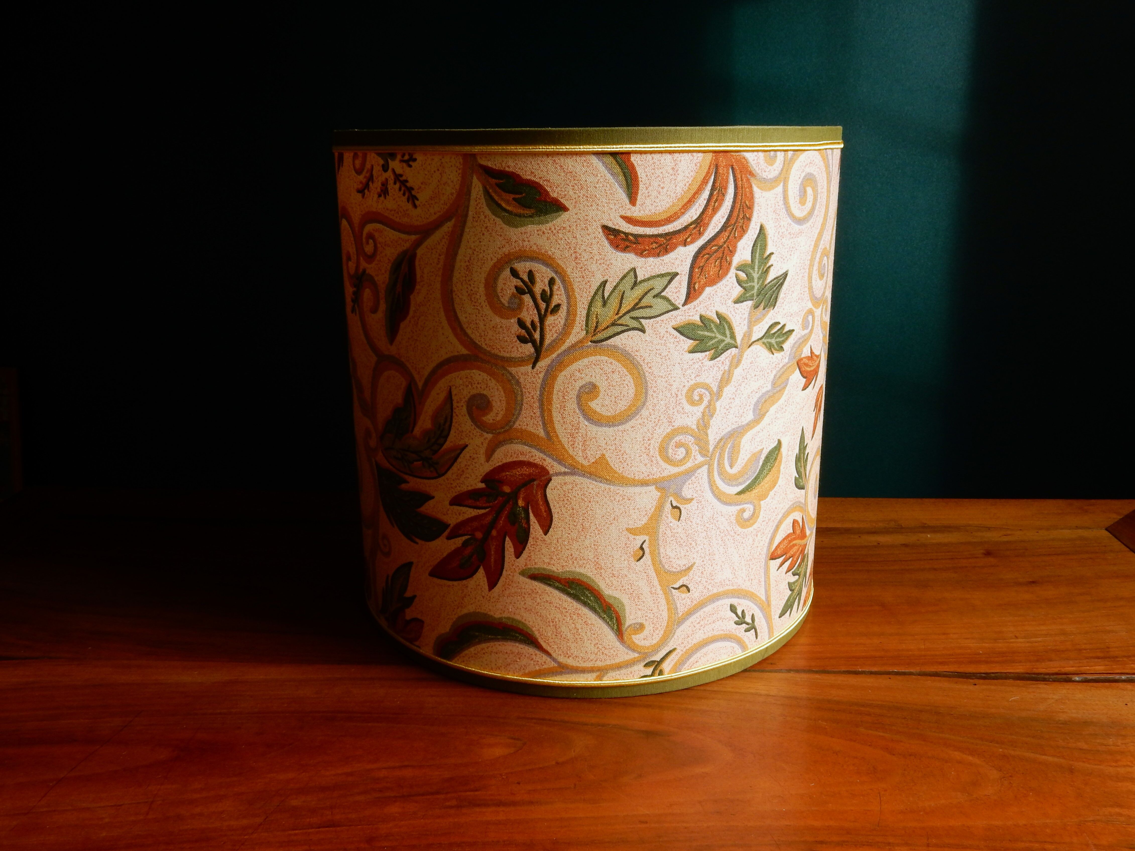 Cylindrical lampshade vintage autumn fabric