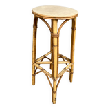 Tabouret haut en bambou osier