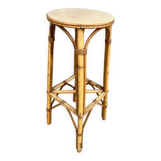 High bamboo wicker stool