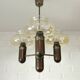 Vintage pendant light / mid-century rustic lamp / wooden hanging lamp 1970