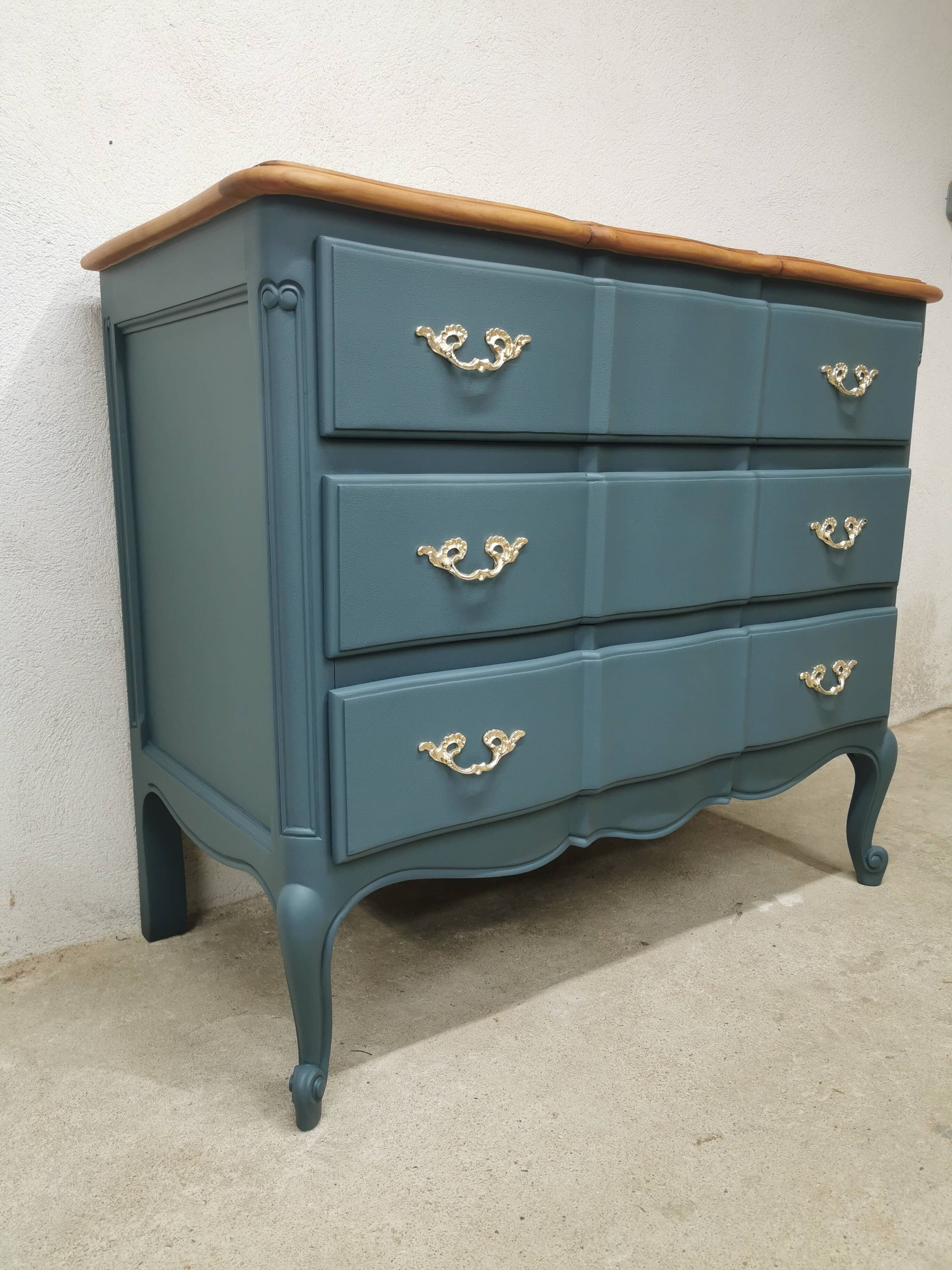 Vintage cherry wood commode refurbished