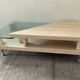 Table basse vintage en travertin et verre