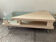 Table basse vintage en travertin et verre