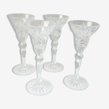 4 verres a porto en cristal taille epais roemer rhin est de la france