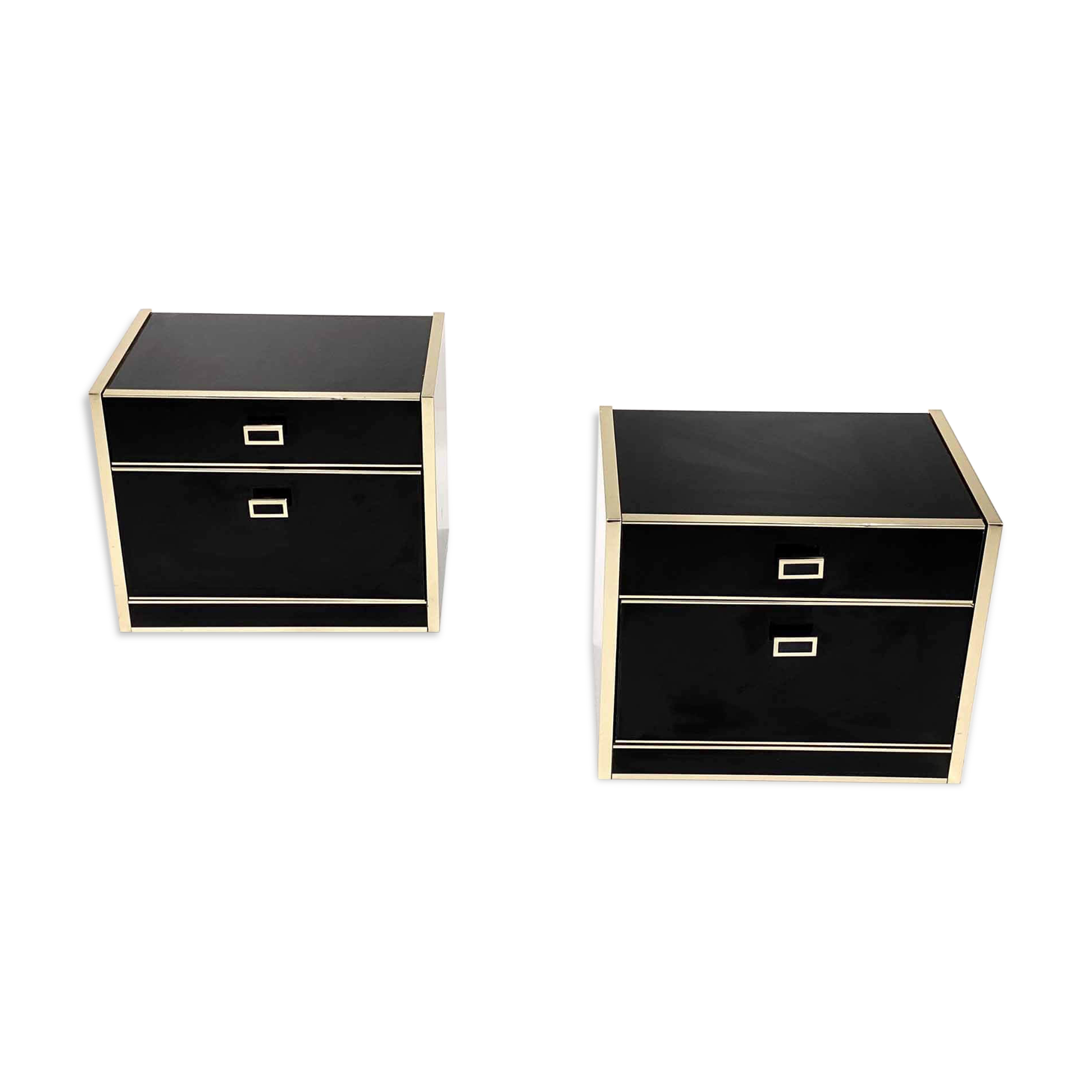 Pair of brass bedsides, 1970