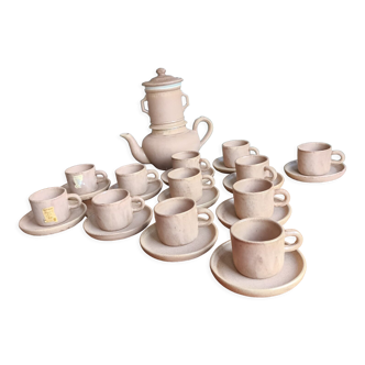 12-cup service with saucers and a pourer - Vieux grès de la Tour