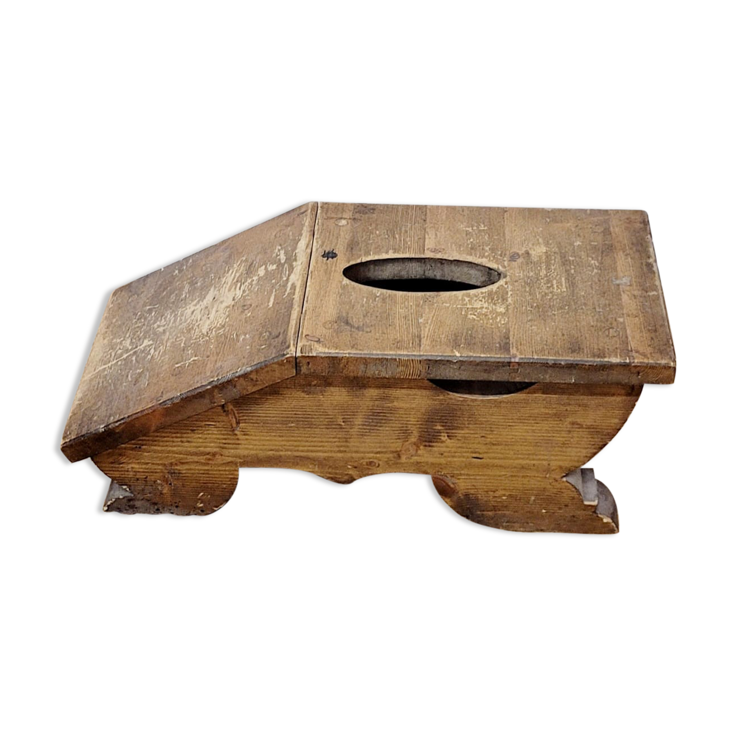 Old wooden footrest stool