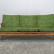 Danish Freestanding Teak Sofa in Green Corduroy, 1970s