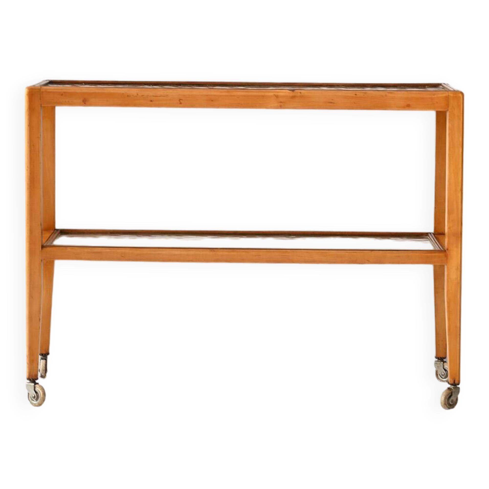 Vintage wooden and glass serving trolley