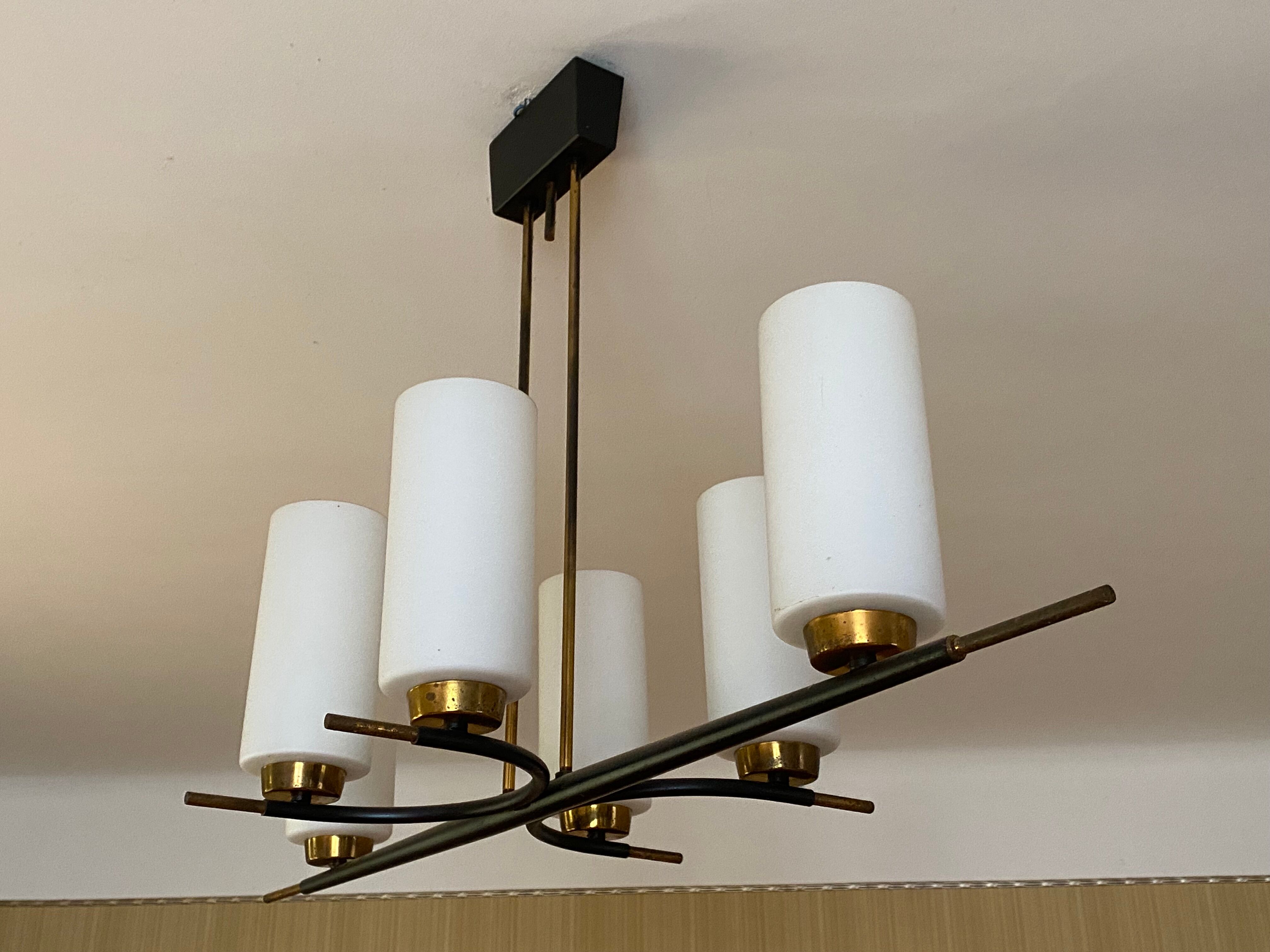 Chandelier six tulips type house ARLUS year 60