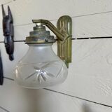 Art Deco wall lamp in metal and glass