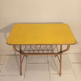 Desserte table d'appoint vintage 1960 en rotin