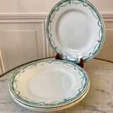 set of 4 flat plates in Terre de Fer Saint Amand model René 19th century