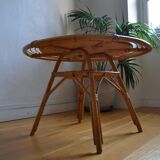 Vintage round rattan coffee table