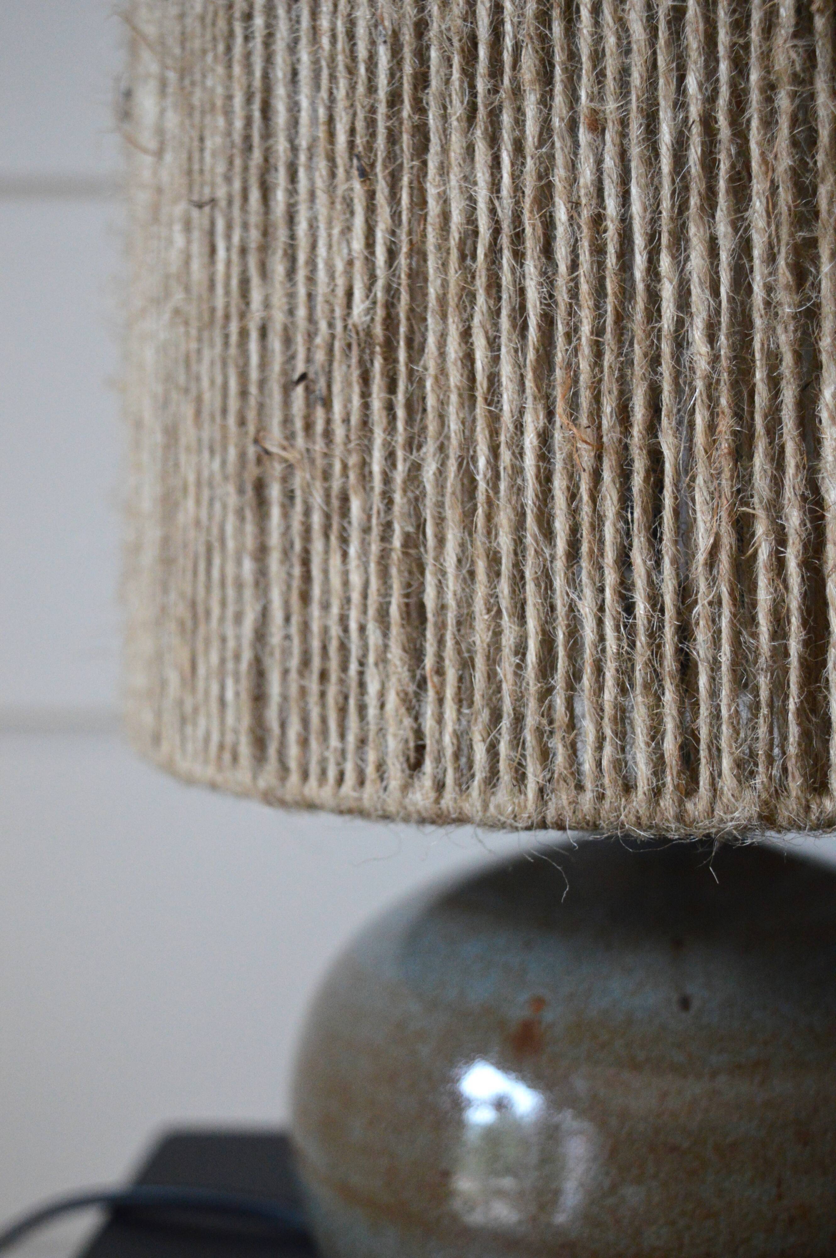 Sandstone and rattan lamp