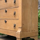 High empire chest of drawers in solid raw oak