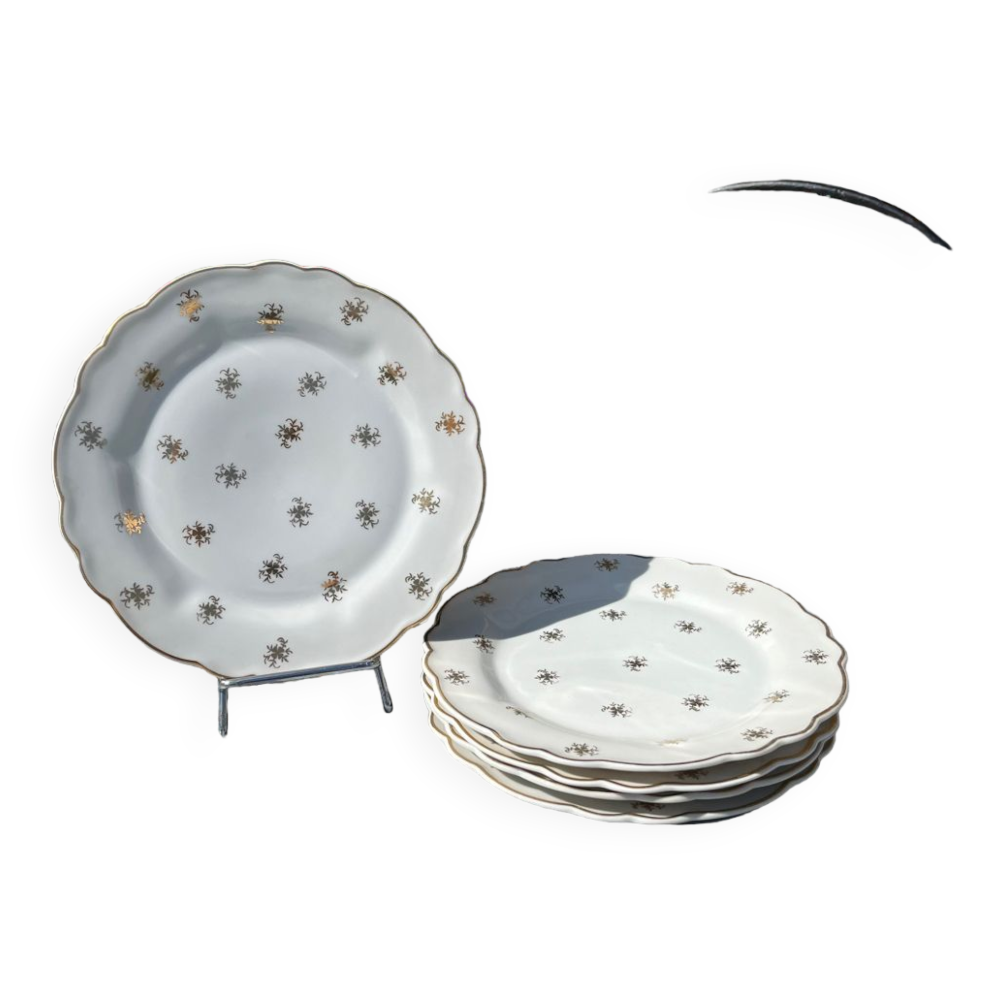 Lot of 5 Limoges ULIM flat plates 1950