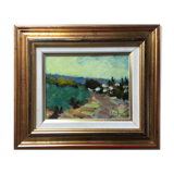 Impressionist Post-Impressionist Table "Southern Village" by Lylliane Coiffard - Frame