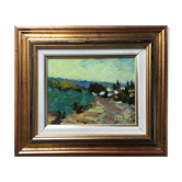 Impressionist Post-Impressionist Table "Southern Village" by Lylliane Coiffard - Frame