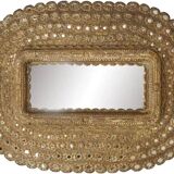 Oval carved wooden mirror 150x101cm