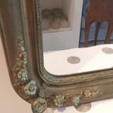 Old rectangular gold flower mirror 82 x 62 cm