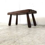 Table basse brutaliste en bois massif, années 1960