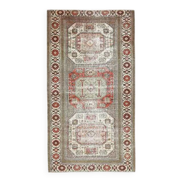 Tapis vintage turc Oushak fait main en laine et coton