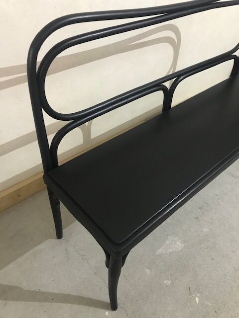 Black wood bench