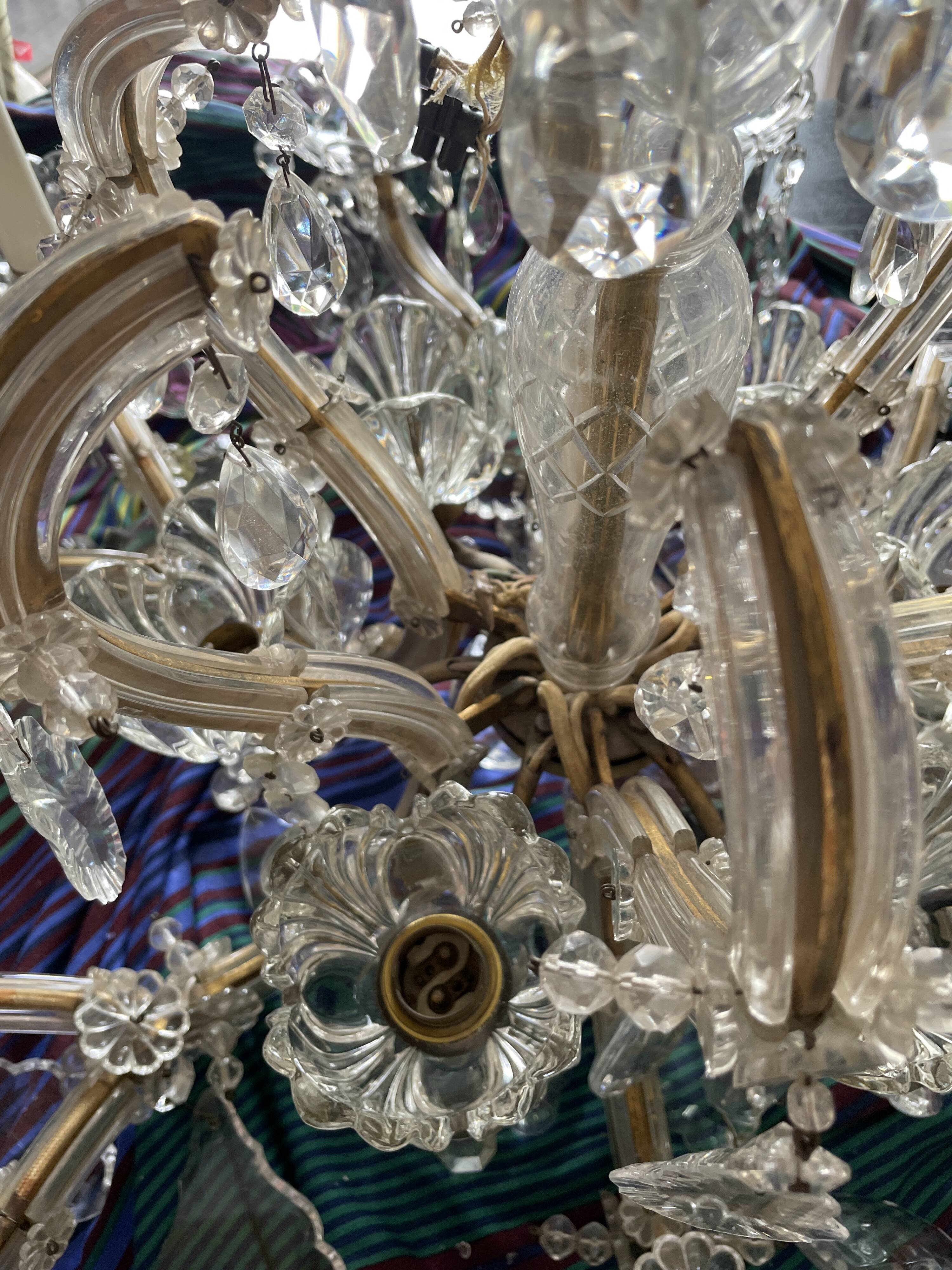 Antique crystal chandelier, French made.