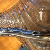Carafe aiguière en cristal et argent vers 1890