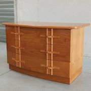 Vintage chest of drawers with bamboo and rattan details
