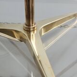 Leather-covered brass table lamp by Jacques Adnet 1950s