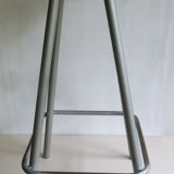 High stool in wood and metal