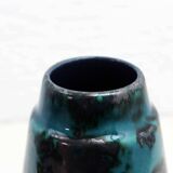 Vintage ceramic vase with enamel and glaze