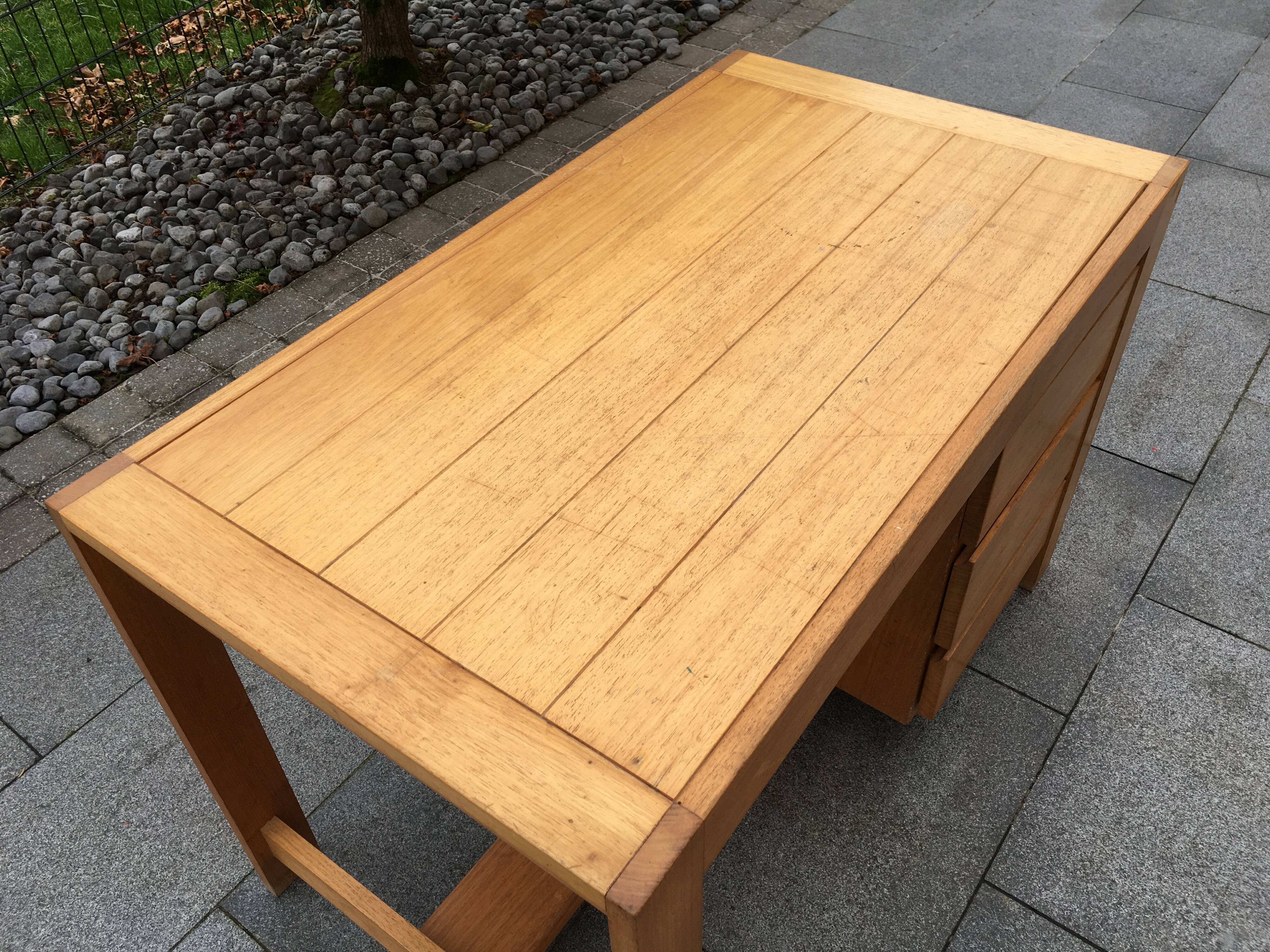 Solid oak desk 70s