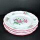Set of 6 flat plates in Lunéville earthenware - Lamppost model with painted roses