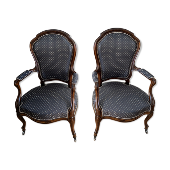 Sells pair of Fauteui Louis Philippe in palissandre