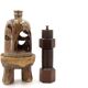 Signed stoneware lantern candle holder, 1960s