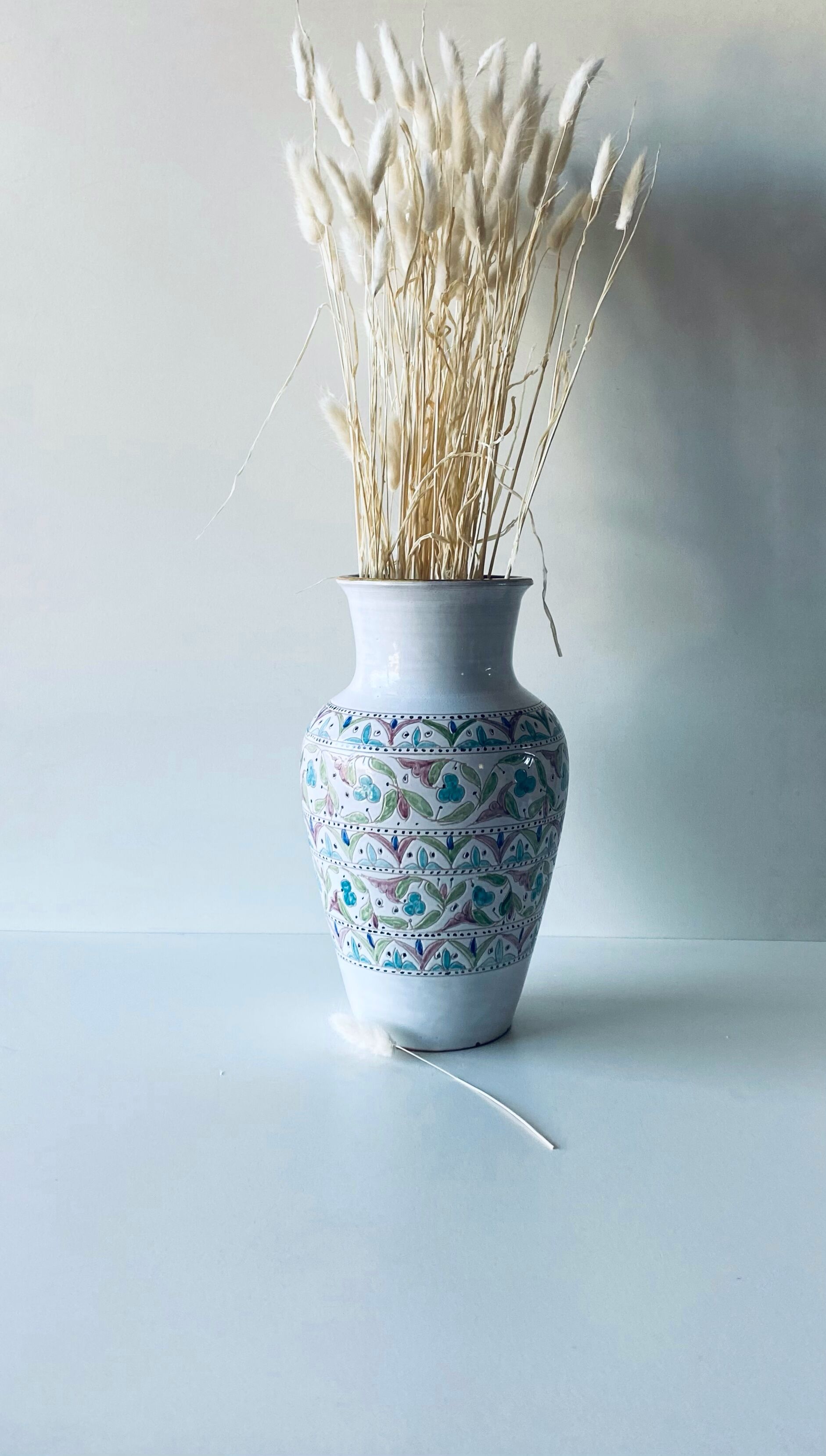 Colorful vase in enamelled terracotta