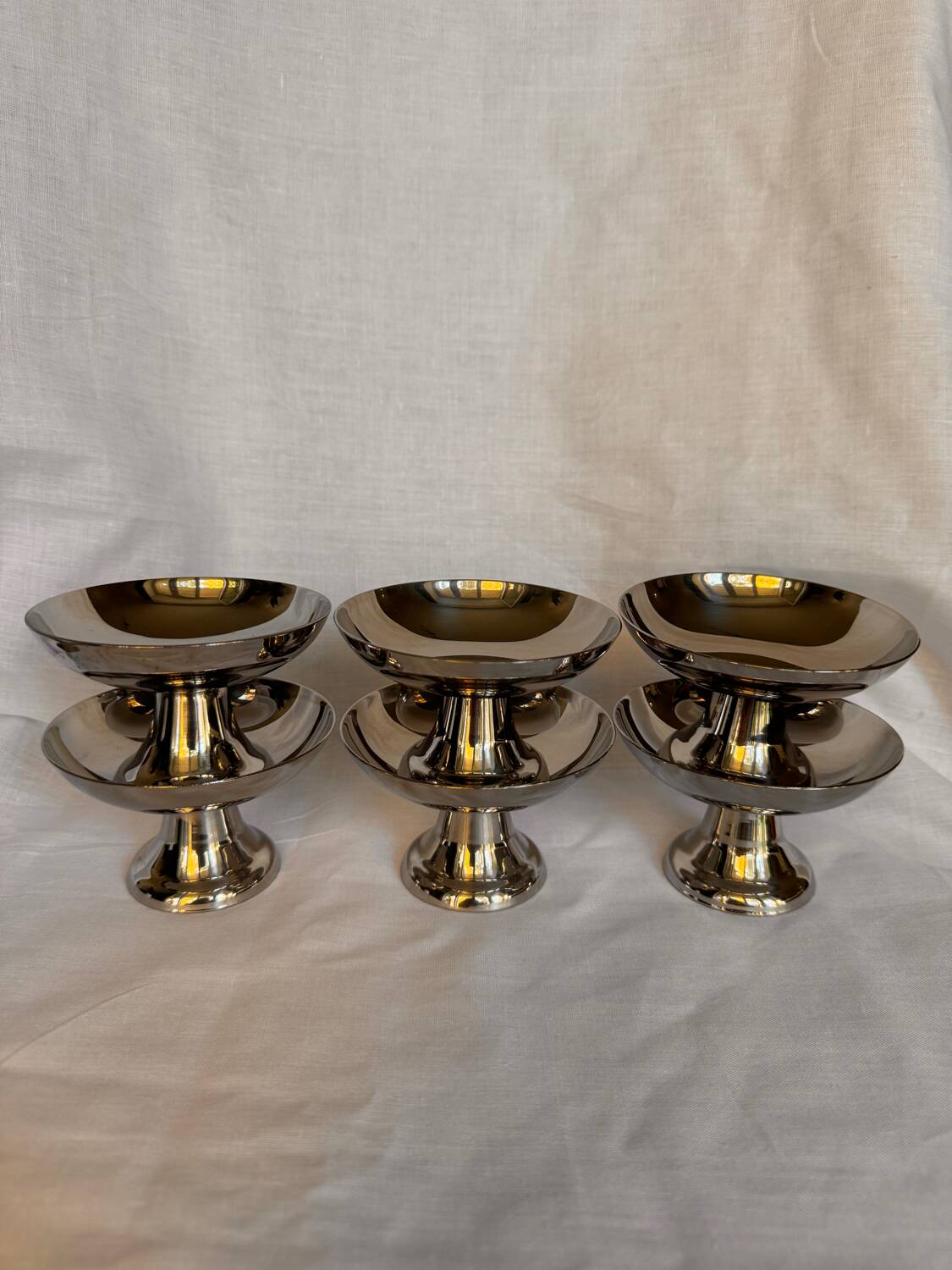 6 coupes à glace en acier inoxydable